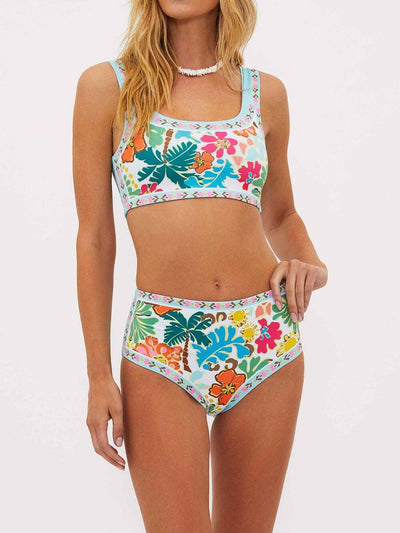 Bikini Fleuri Taille Haute Maintien – Emmia