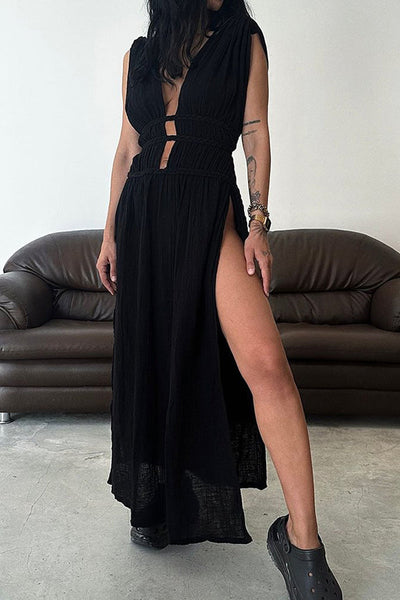 Robe Longue Bohème Fendue - Amalya