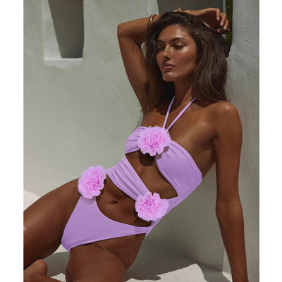 Maillot Une Pièce Rose avec Fleurs - Alessandra