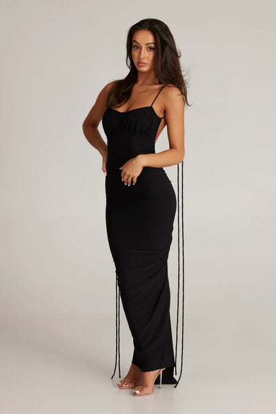 Robe longue dos nu sculptante – Amalya