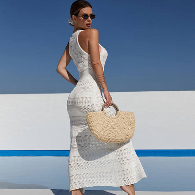 Robe Longue Ajourée Sans Manches - Sofia