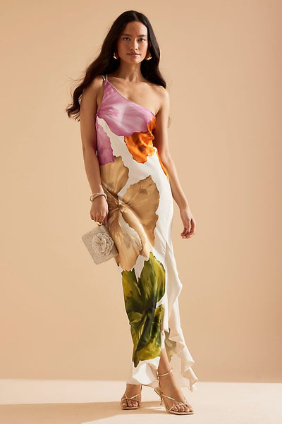 Robe asymétrique fleurie - Aurelia