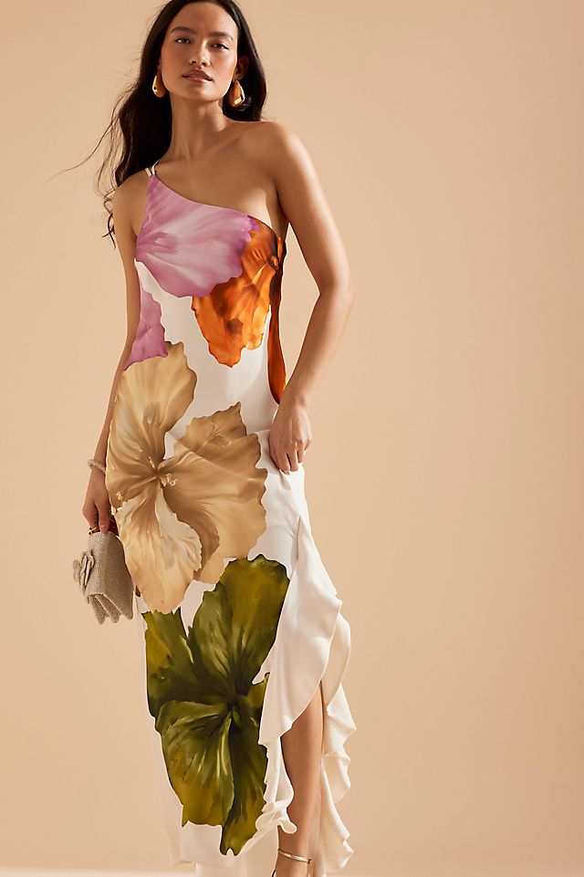 Robe asymétrique fleurie - Aurelia