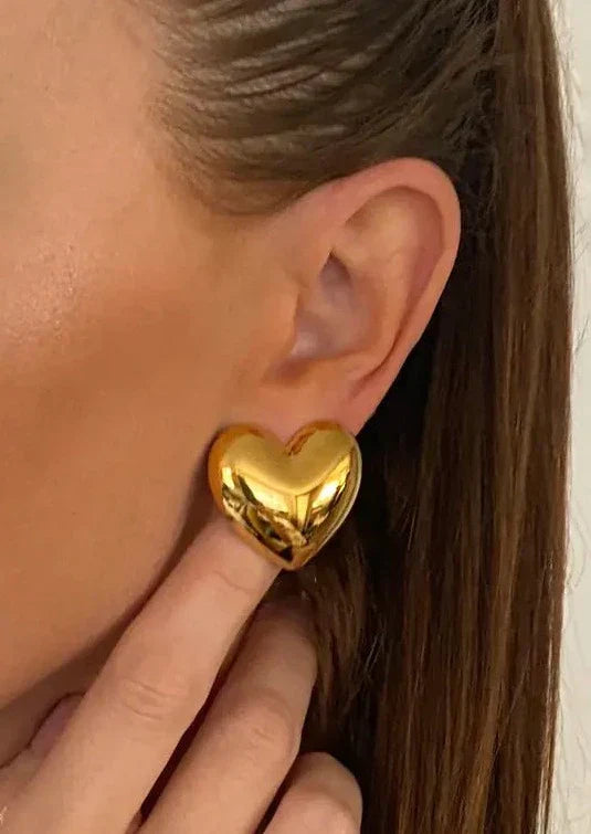 Boucles d’oreilles cœur bombé – Louna