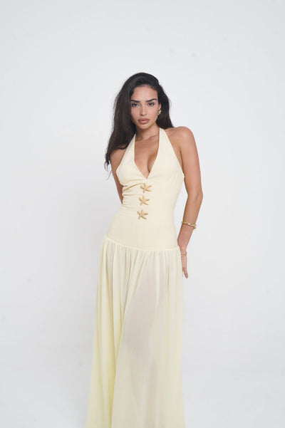 Robe Dos Nu Plissée Longue - Nora