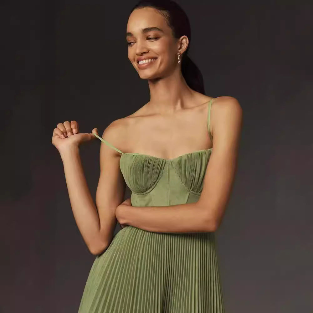 Robe Midi Bustier Plissée - Loriana