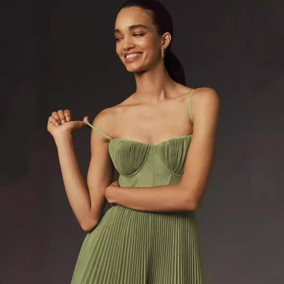 Robe Midi Bustier Plissée - Loriana