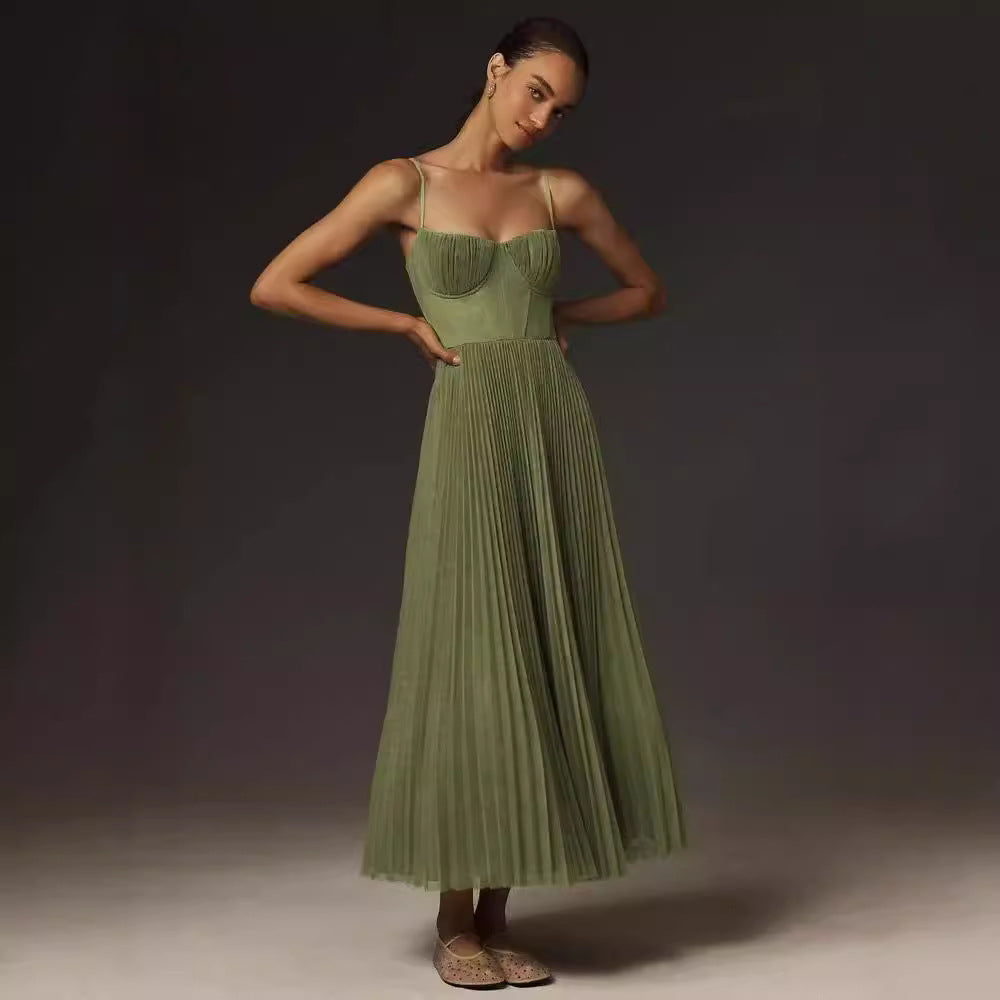 Robe Midi Bustier Plissée - Loriana