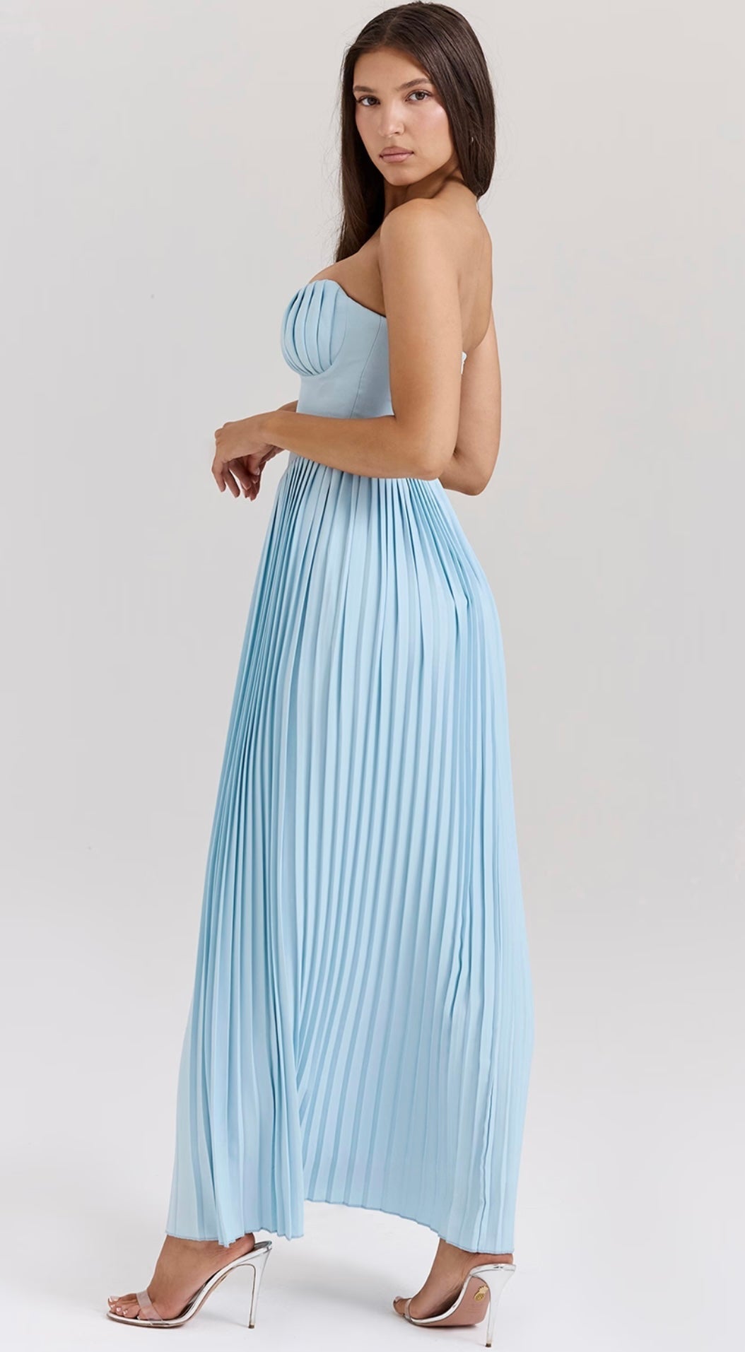 Robe Longue Bustier Plissée – Irena