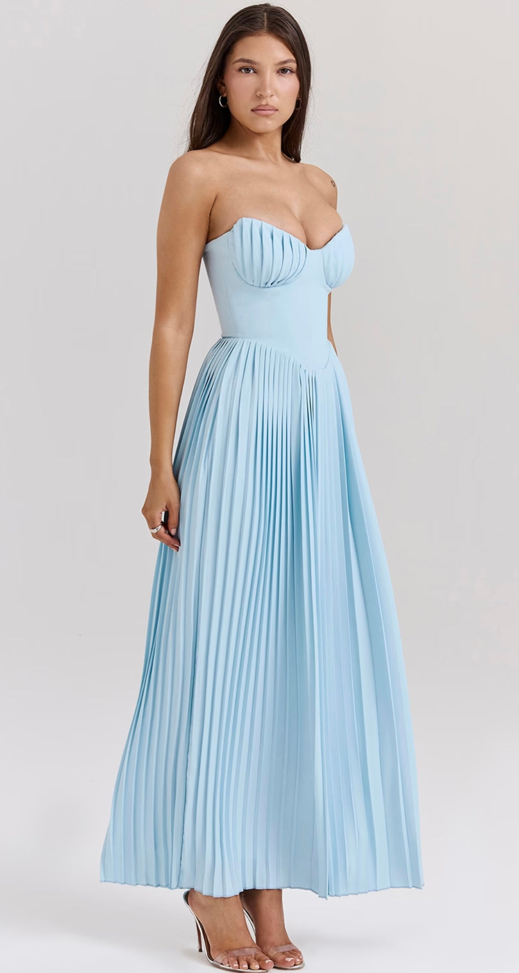 Robe Longue Bustier Plissée – Irena