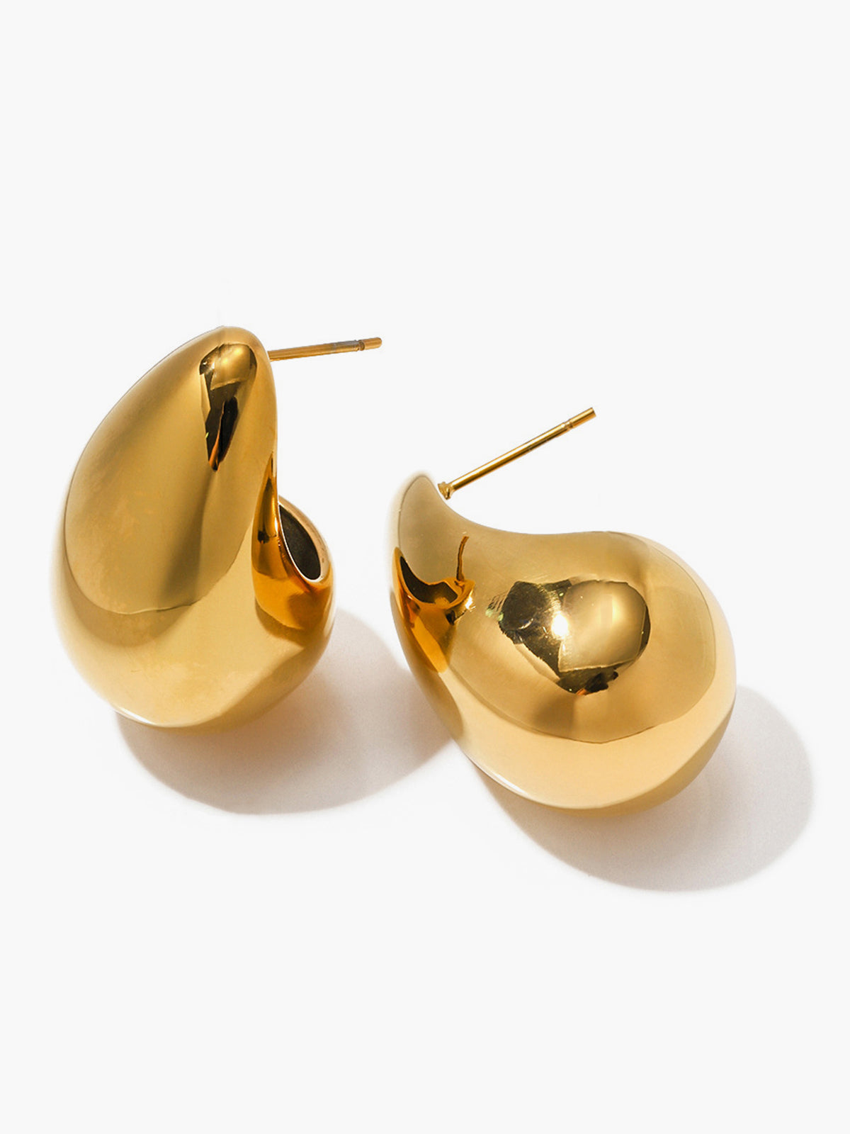 Boucles d’oreilles goutte en métal poli – Xaria