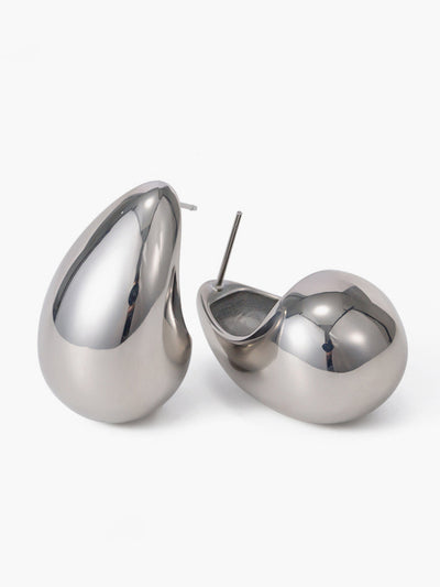 Boucles d’oreilles goutte en métal poli – Xaria