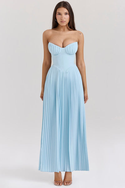 Robe Longue Bustier Plissée – Irena