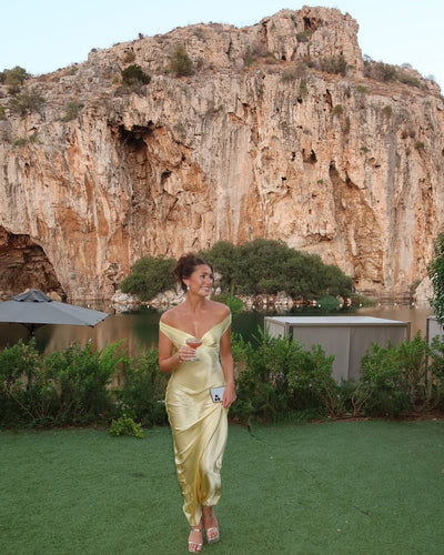 Robe Longue Dos Nu En Satin - Lea