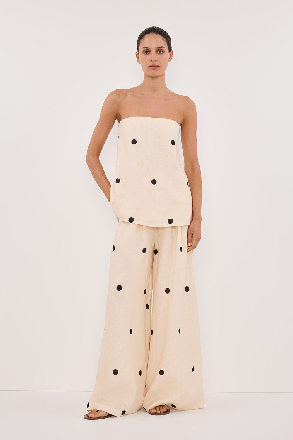 Ensemble Haut Bustier et Pantalon Large - Leana
