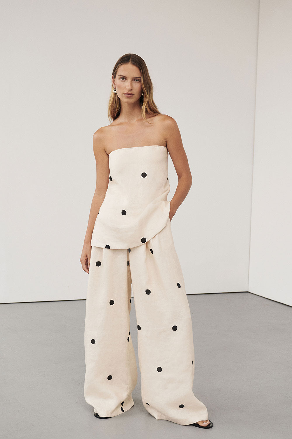 Ensemble Haut Bustier et Pantalon Large - Leana
