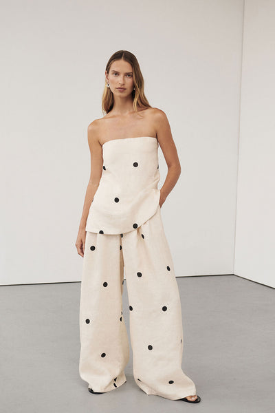 Ensemble Haut Bustier et Pantalon Large - Leana