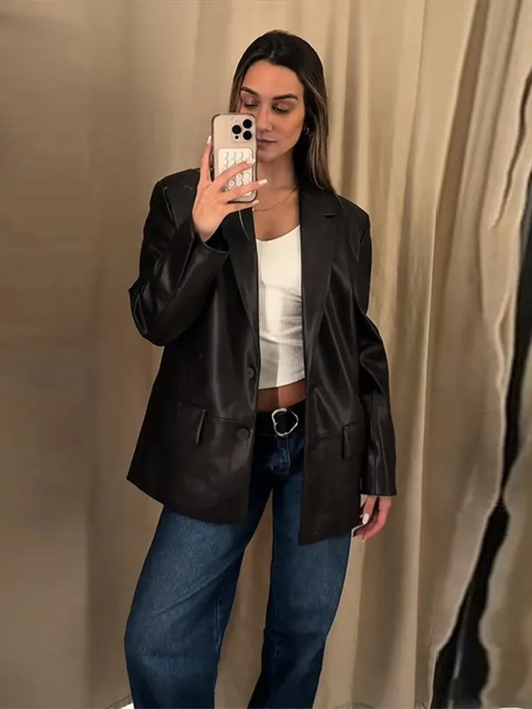 Blazer cuir vegan - Azelia
