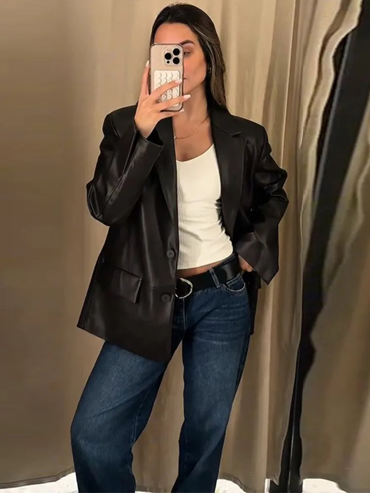 Blazer cuir vegan - Azelia
