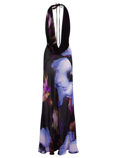 Robe dos nu imprimée fluide – Kaïla