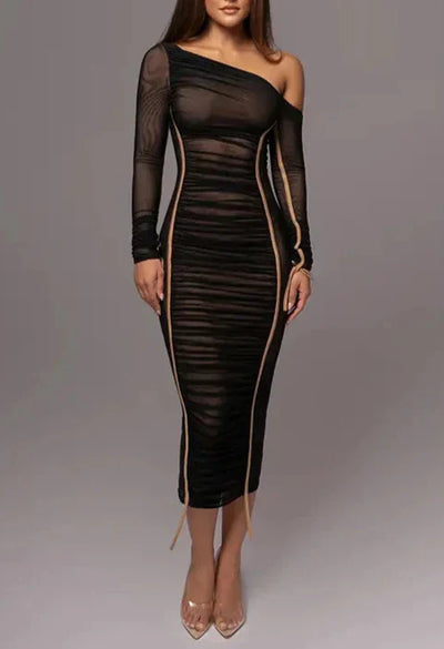 Robe maille moulante épaules dénudées – Isla