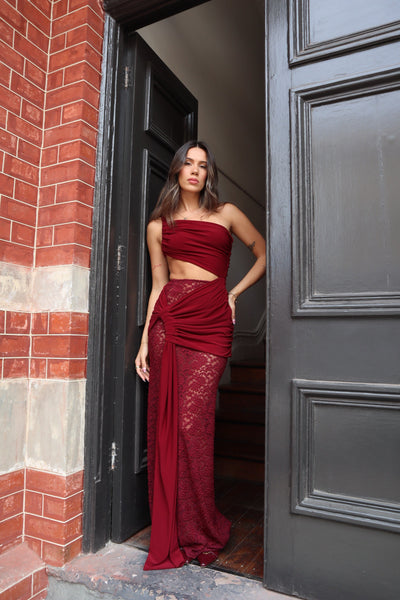 Robe asymétrique dentelle - Bella