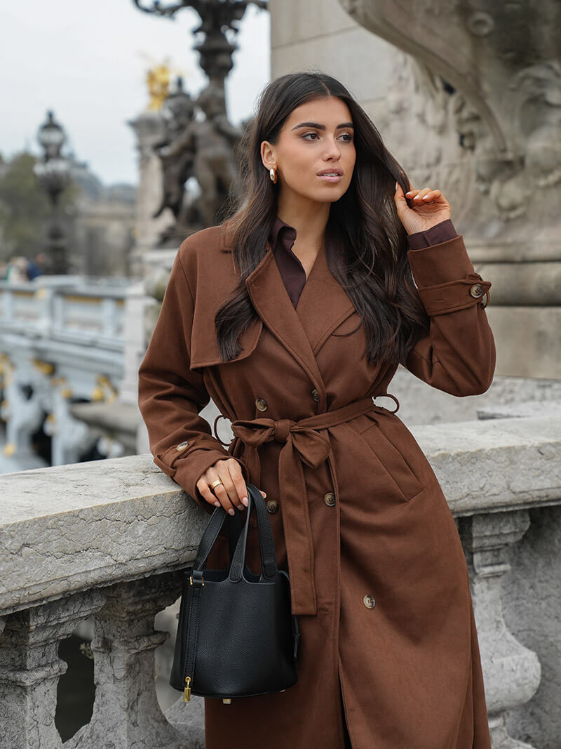 Trench long suédine - Mira