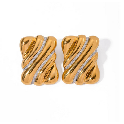 Boucles d’oreilles dorées texturées – Aurora