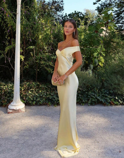 Robe Longue Dos Nu En Satin - Lea