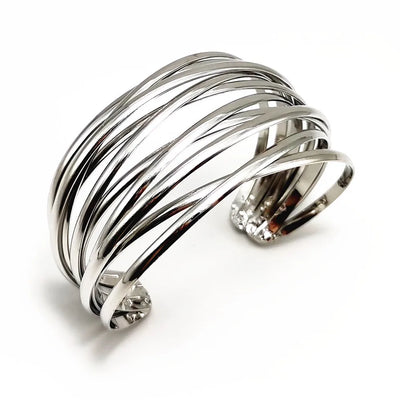 Bracelet manchette fils plaquage or