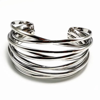 Bracelet manchette fils plaquage or