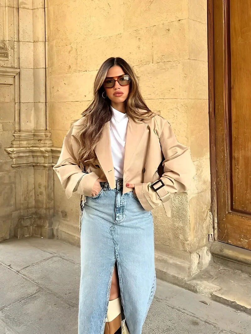 Trench-coat court Eva