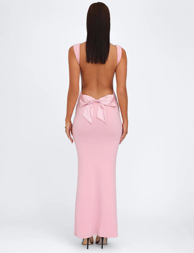 Robe Longue Dos Nu avec Nœud – Valentina