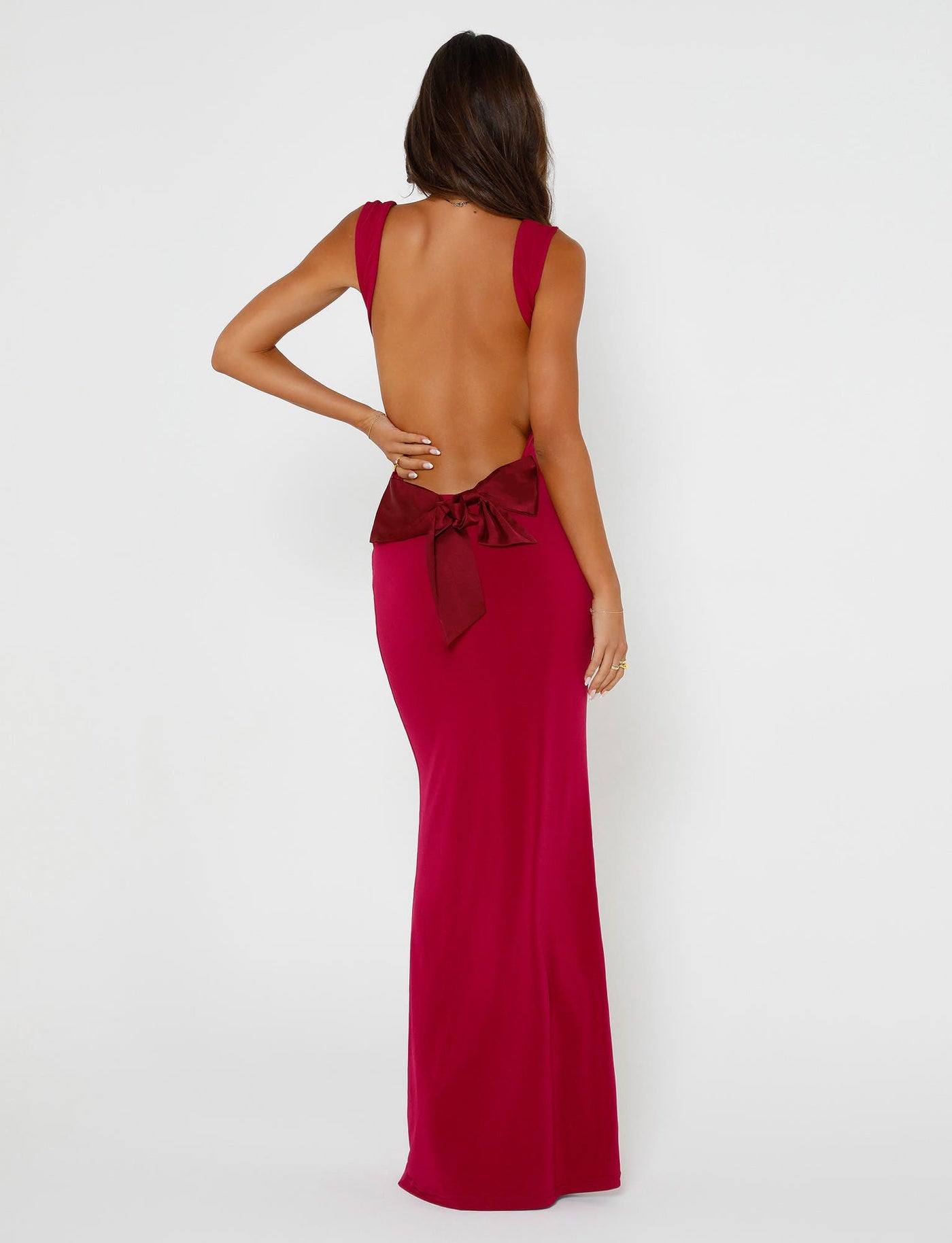 Robe Longue Dos Nu avec Nœud – Valentina