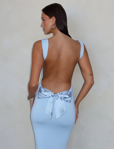 Robe Longue Dos Nu avec Nœud – Valentina