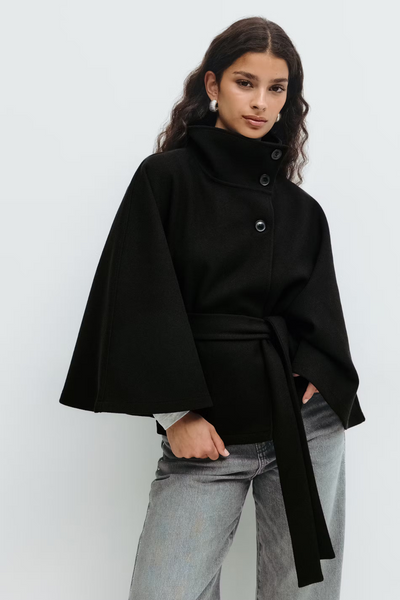 Veste cape à ceinture - Cyrilla