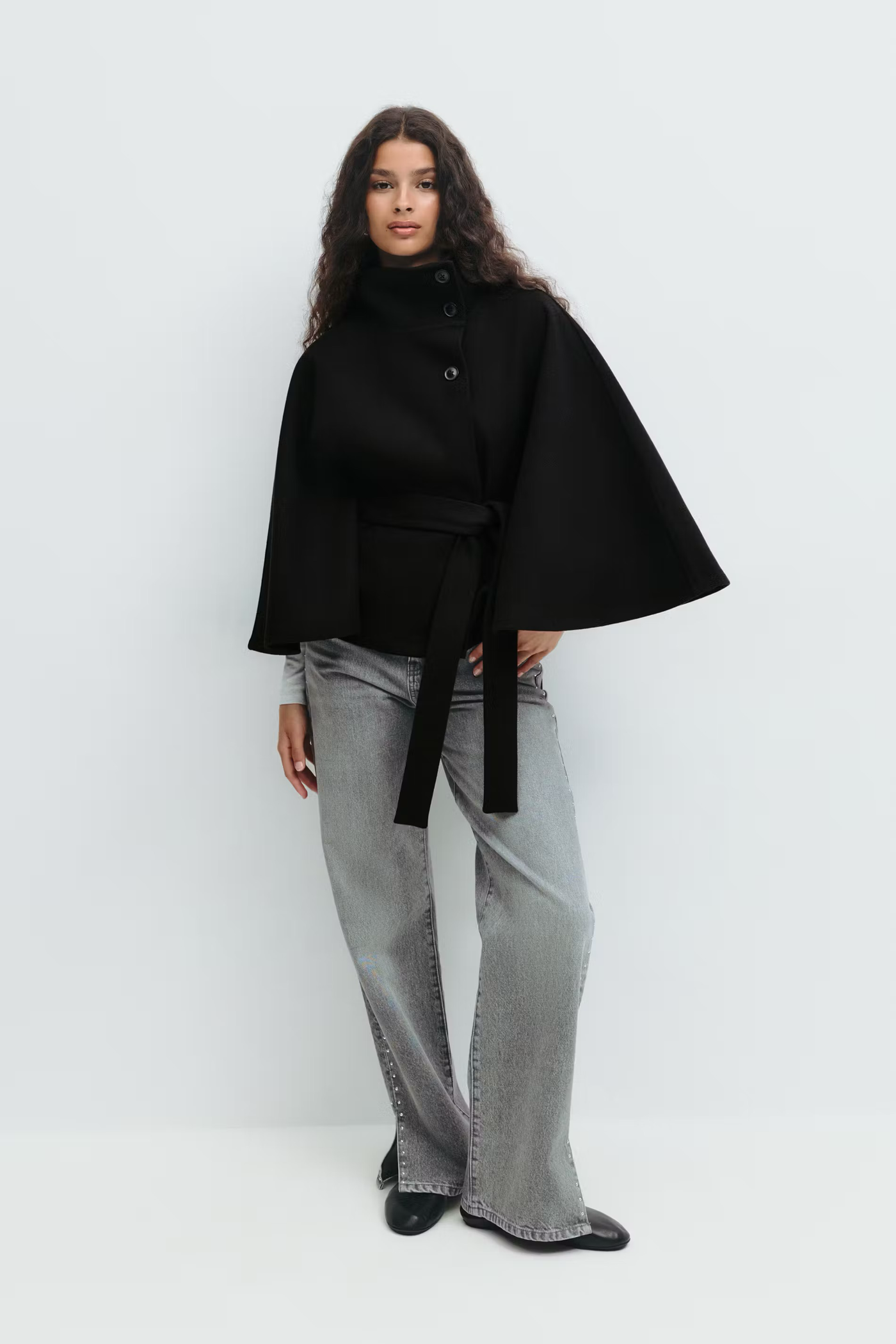Veste cape à ceinture - Cyrilla