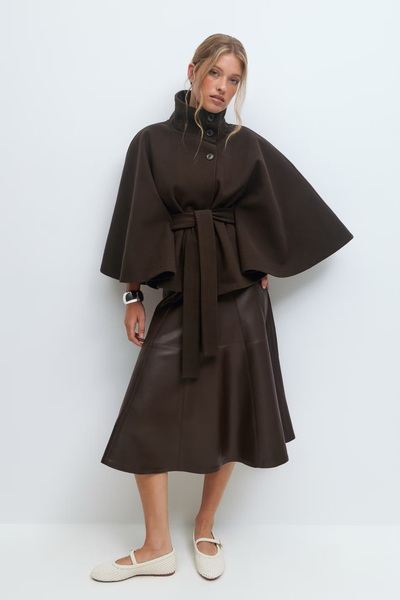 Veste cape à ceinture - Cyrilla