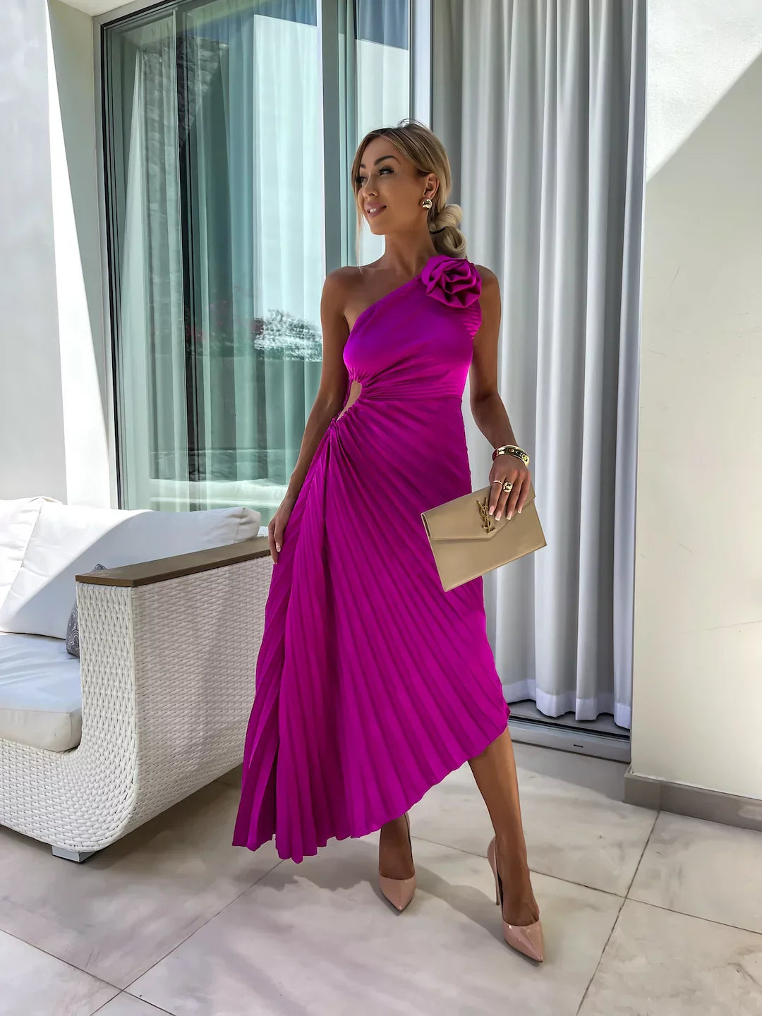 Robe Fleurie Asymétrique Romantique - Elizanna