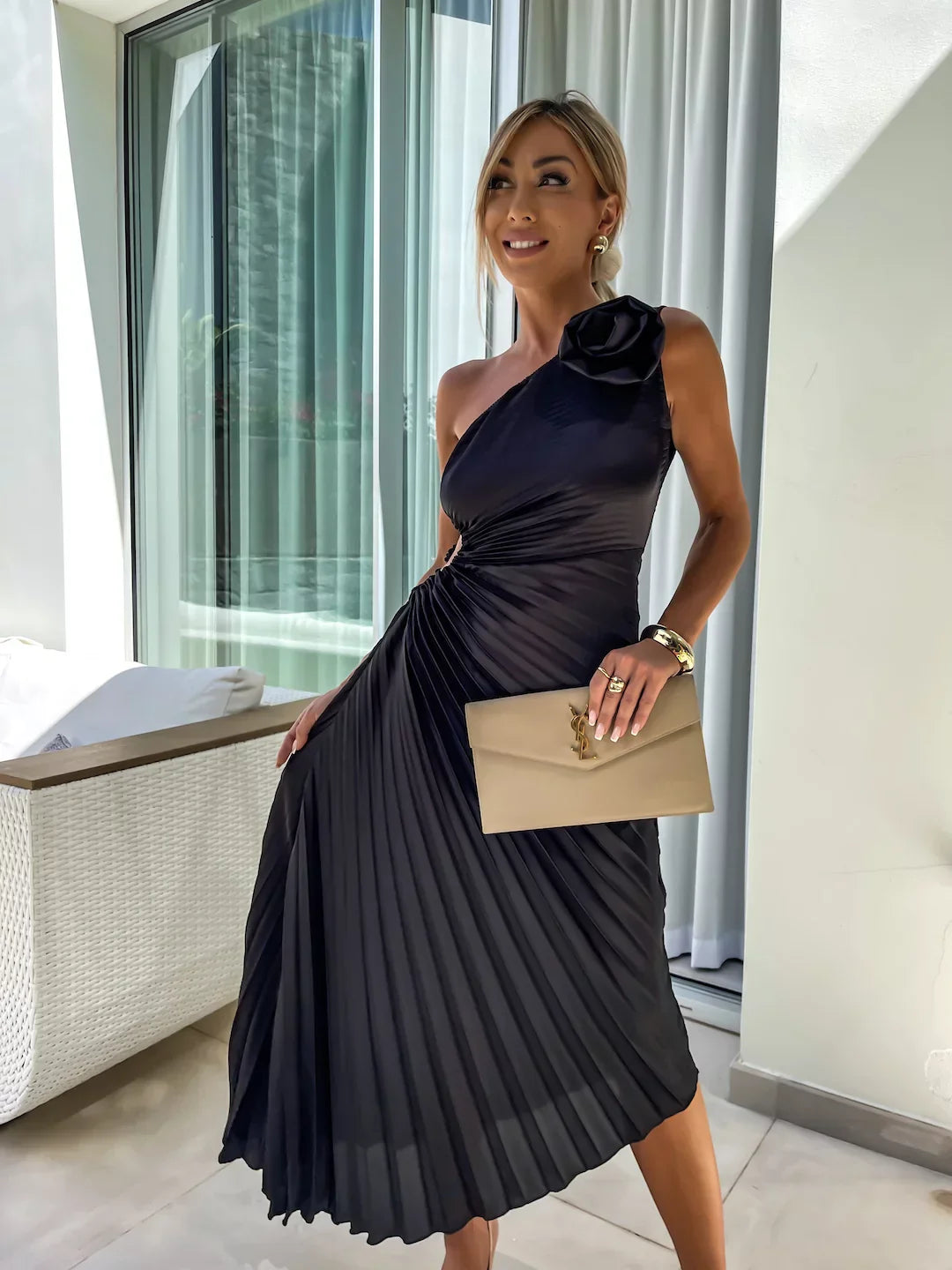 Robe Fleurie Asymétrique Romantique - Elizanna