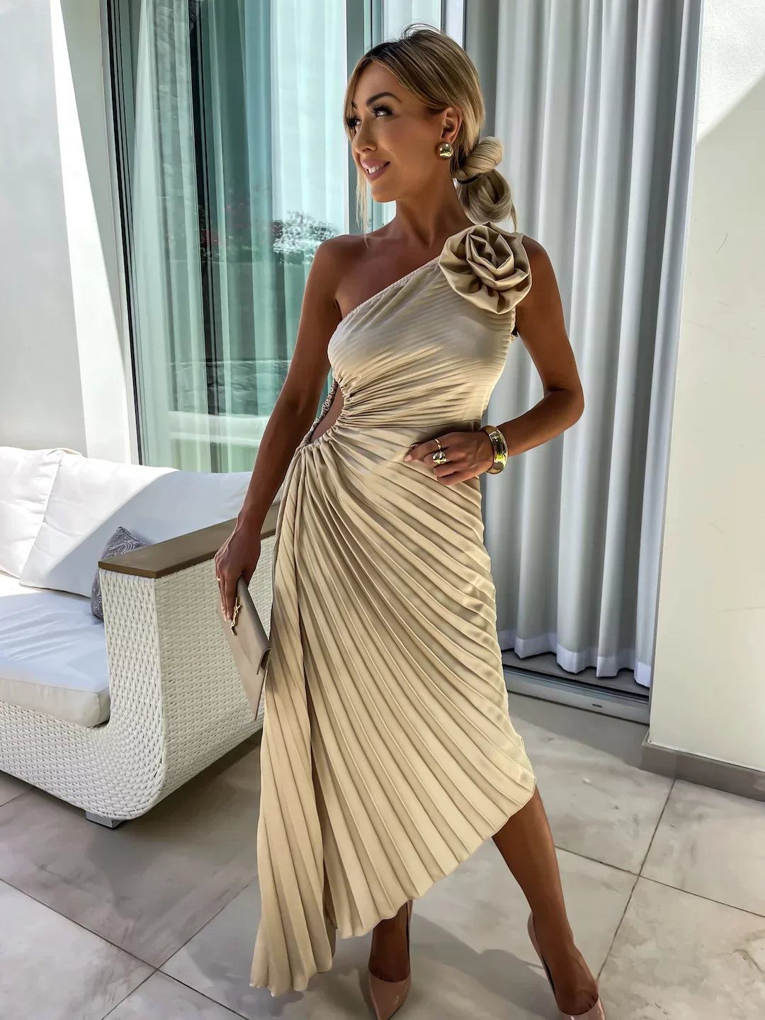 Robe Fleurie Asymétrique Romantique - Elizanna