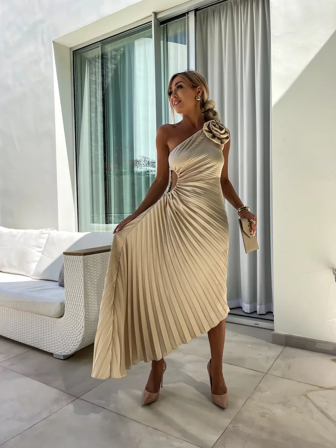 Robe Fleurie Asymétrique Romantique - Elizanna
