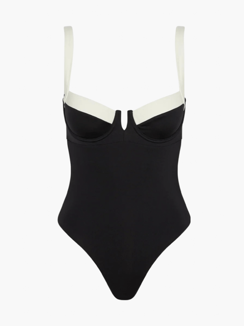 Maillot une pièce noir contrasté – Calira