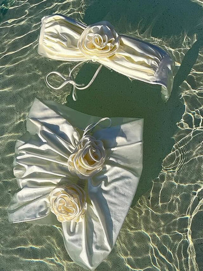 Bikini fleur 3 pièces drapé – Livia