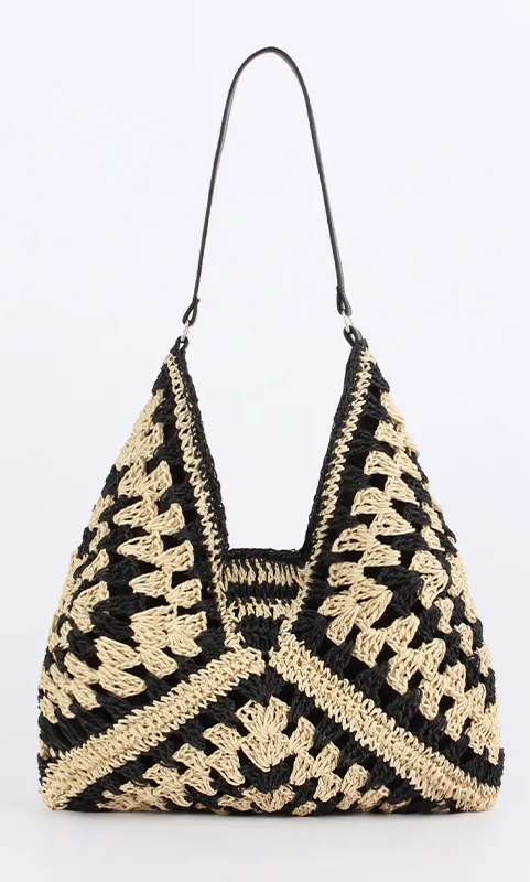 Tote Bag Noir et Blanc Tissage