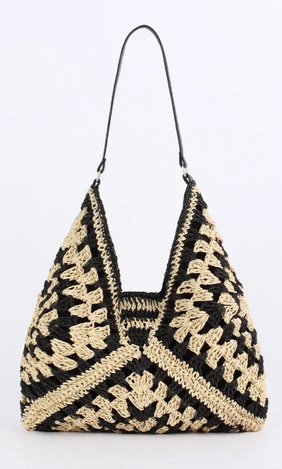 Tote Bag Noir et Blanc Tissage