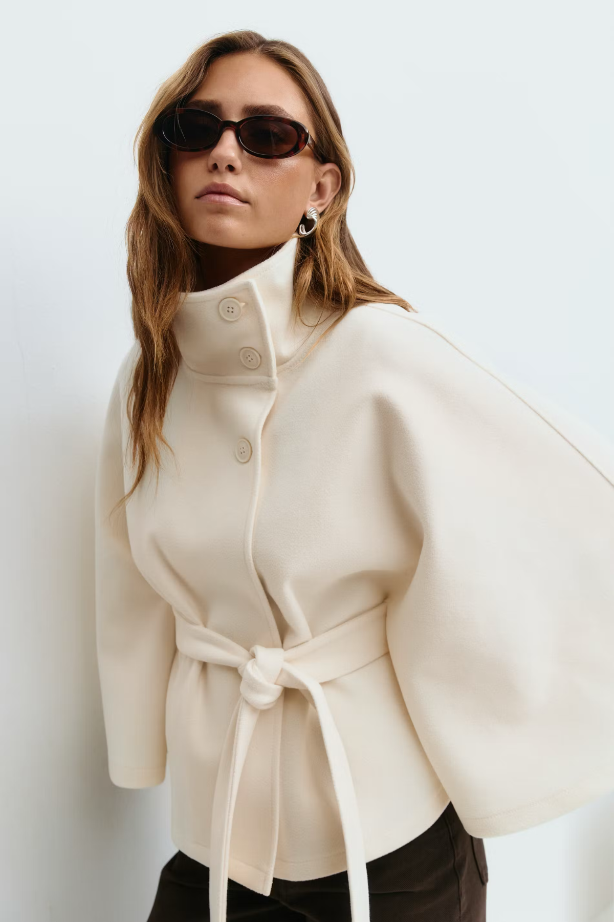 Veste cape à ceinture - Cyrilla